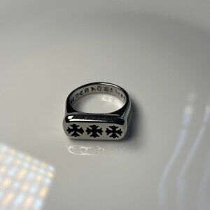Nocturne Sigil: Stainless Steel Statement Ring – Gothic Emblem